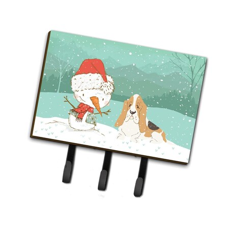 Carolines Treasures Basset Hound Snowman Christmas Leash or Key Holder CK2051TH68